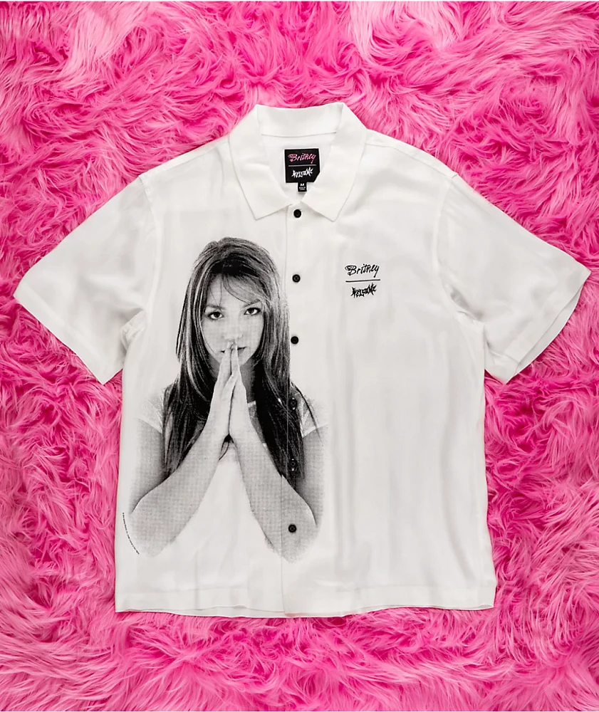 Welcome x Britney Spears Rayon Photo White Shirt | MainPlace Mall