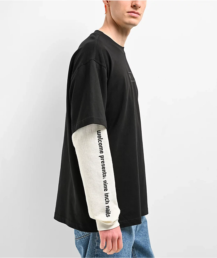 Welcome Skateboards X NIN Layered Long Sleeve Skate T-Shirt - Black