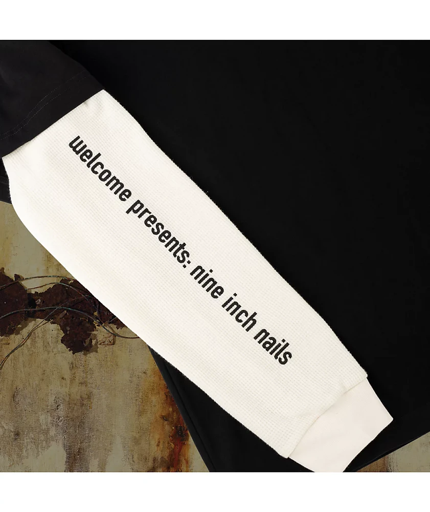 【HI FI FNK】Born Pigment Longsleeve Welcome x Nine Inch Nails Heresy Black 2fer Long Sleeve T