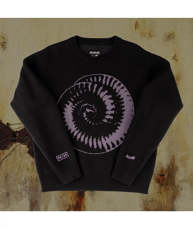 Welcome x Nine Inch Nails Spiral Black Knit Sweater | Arden Fair