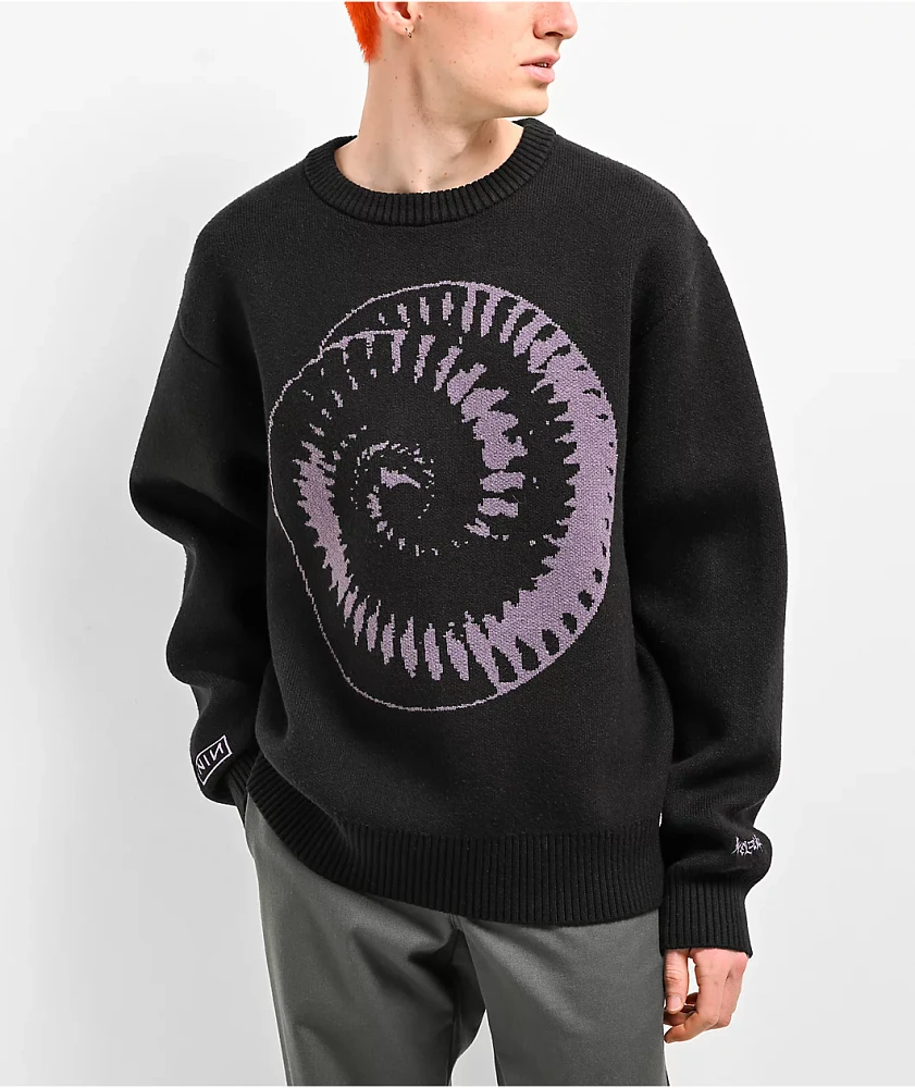Welcome x Nine Inch Nails Spiral Black Knit Sweater | Arden Fair