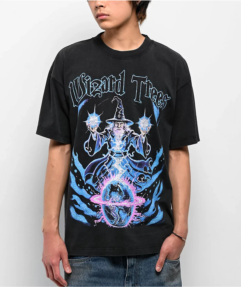 Wizard Trees Wizard Black Wash T-Shirt | MainPlace Mall
