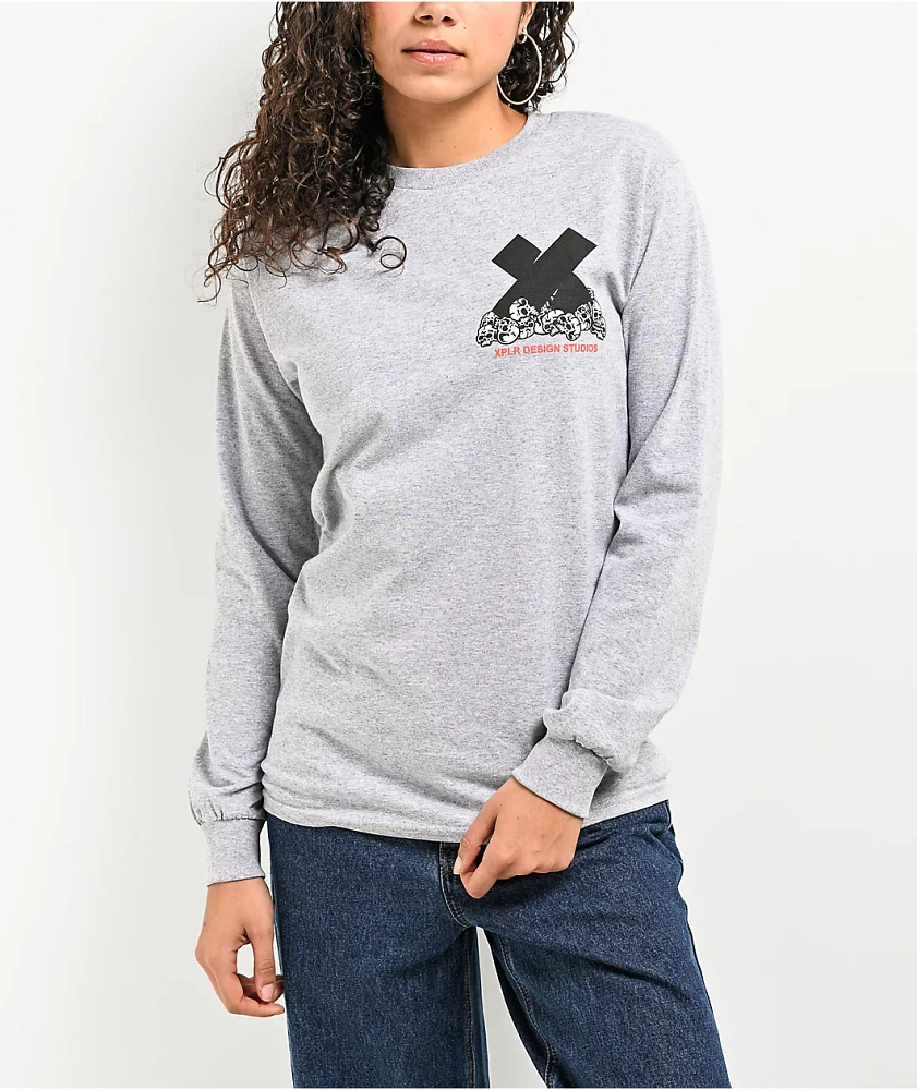 XPLR Bones Grey Long Sleeve T-Shirt at Foxvalley Mall in Aurora, IL