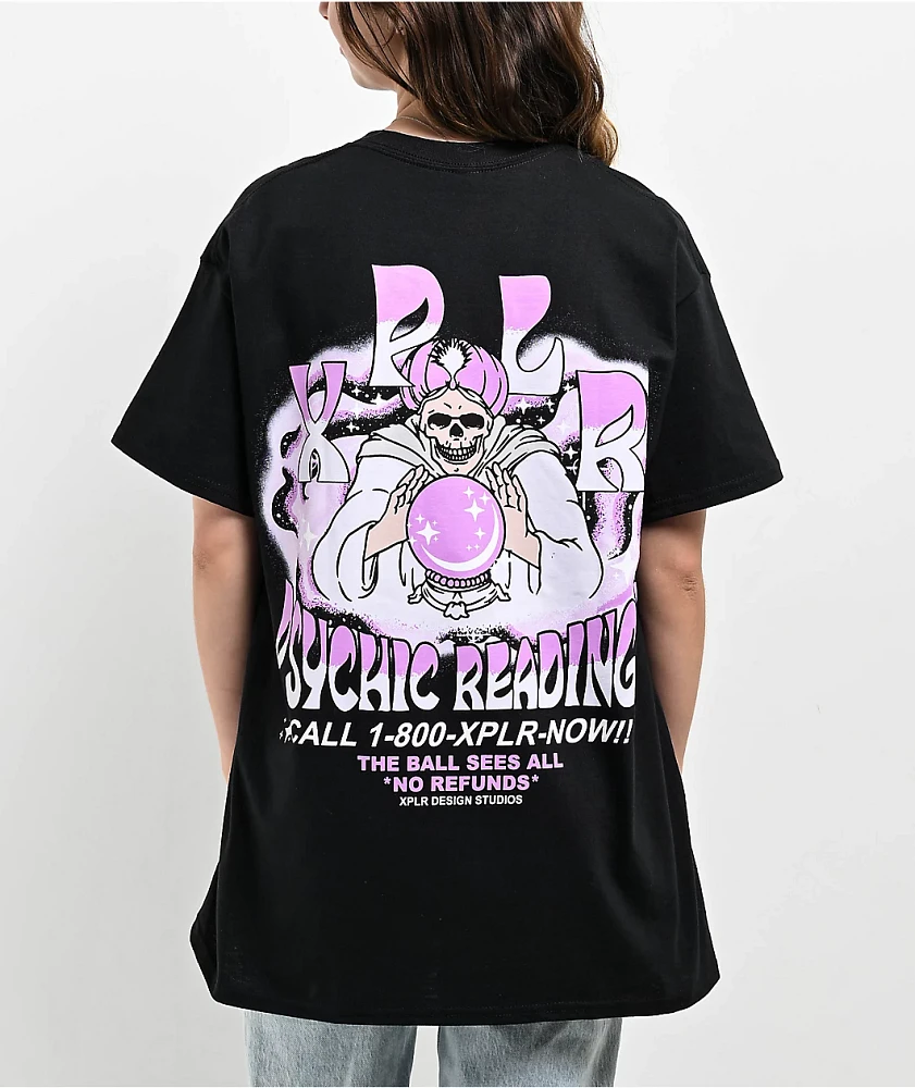 XPLR Psychic Readings Black T-Shirt at Hamilton Place in