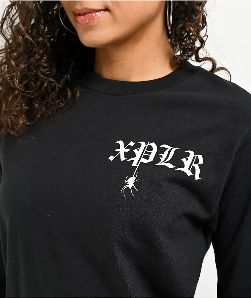 XPLR Spider Black Long Sleeve T-Shirt | Liberty Center