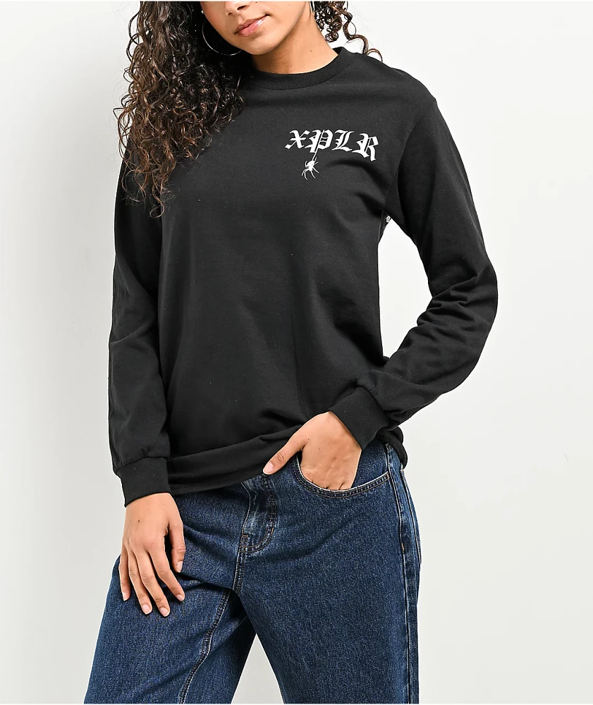 XPLR Spider Black Long Sleeve T-Shirt | Liberty Center
