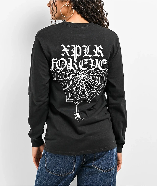 XPLR Spider Black Long Sleeve T-Shirt | Liberty Center