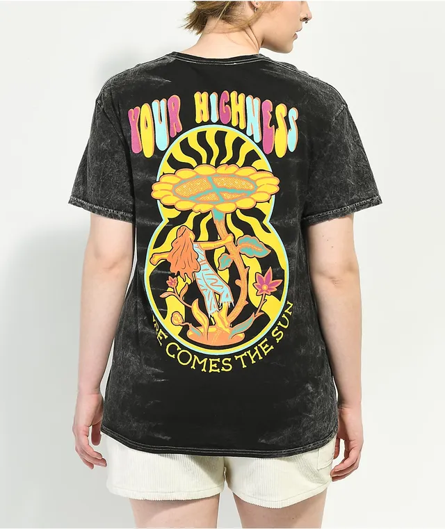 Your Highness Here Comes The Sun Black Tie Dye T Shirt