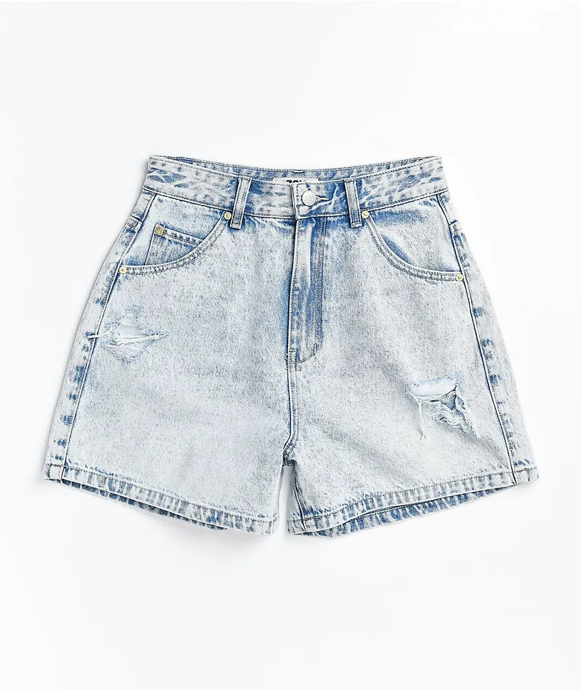 Light wash on sale mom shorts