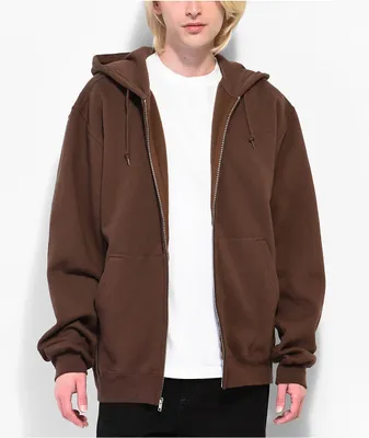 Zine Basics Brown Zip Hoodie | Liberty Center