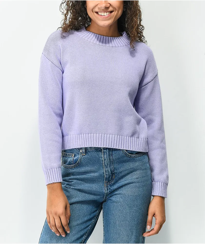 Zine Charley Lavender Crop Crewneck Sweatshirt Pueblo Mall