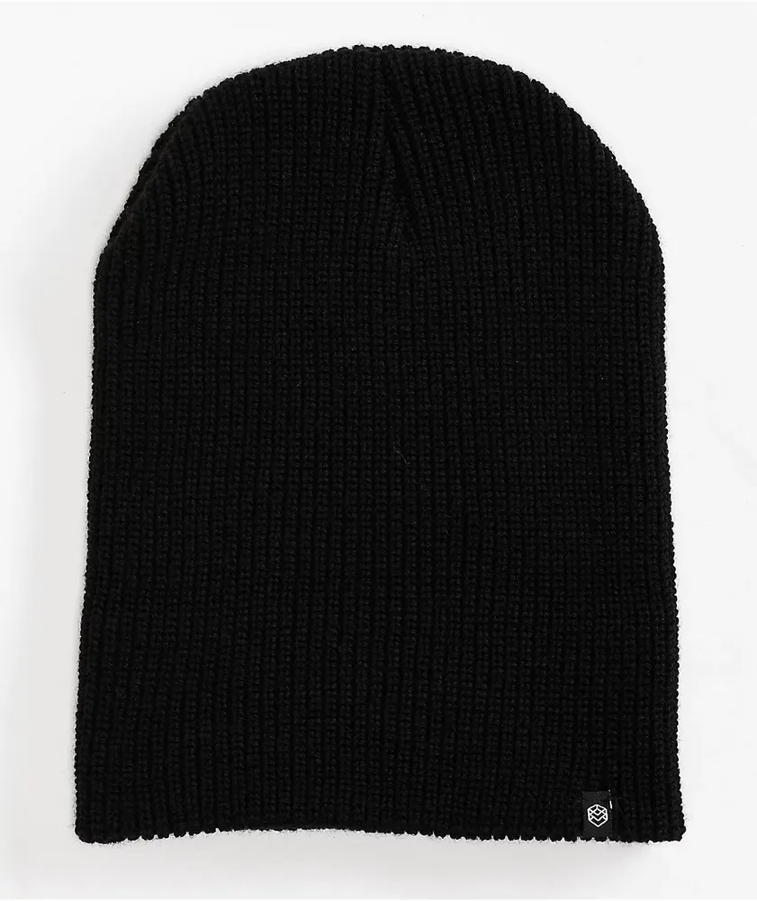 帽子 loose fit beanie / black FORBUSITE Mens Slouchy Long Oversized Beanie Hat Black Knit Cap