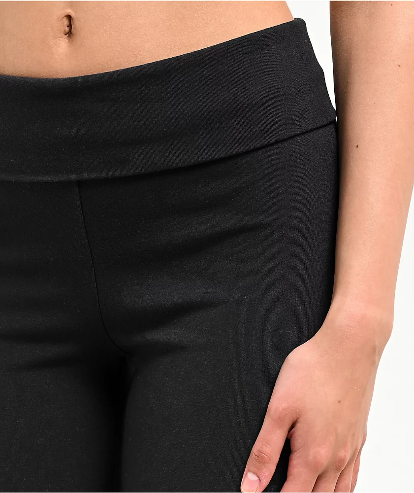 Zine Julia Black Foldover Flare Pants | MainPlace Mall