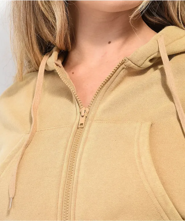 Sand crop zip hoodie clearance