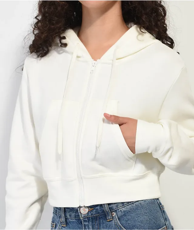 Zine Kya Brown Crop Zip Hoodie | MainPlace Mall