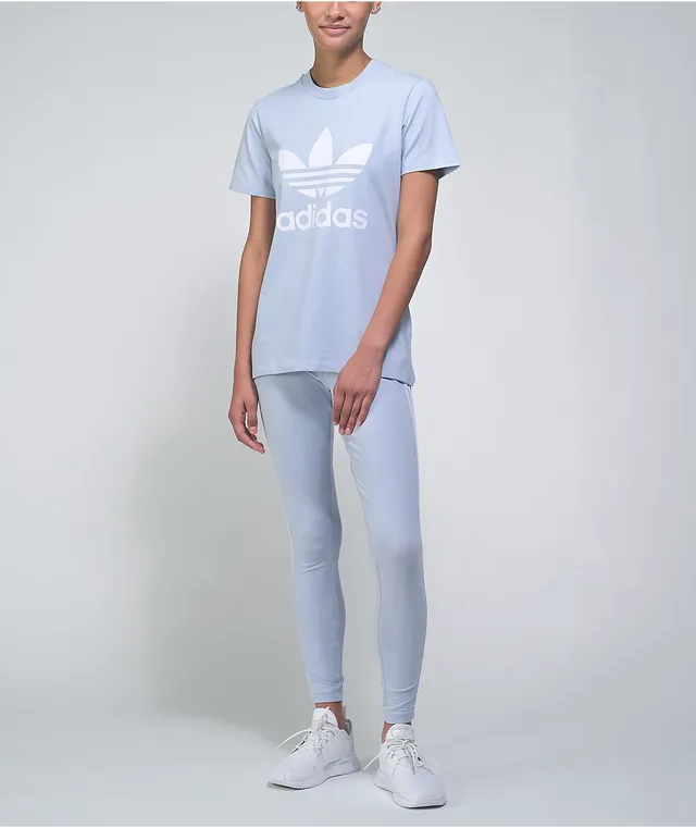 Adidas 3 Stripe Halo Blue Leggings Vancouver Mall