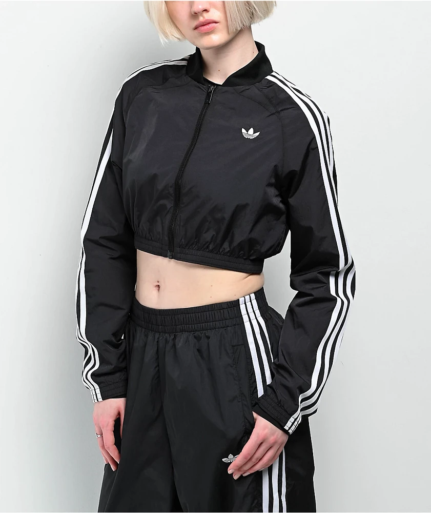 Adidas Adicolor Teamgeist Black Crop Track Jacket at Hamilton