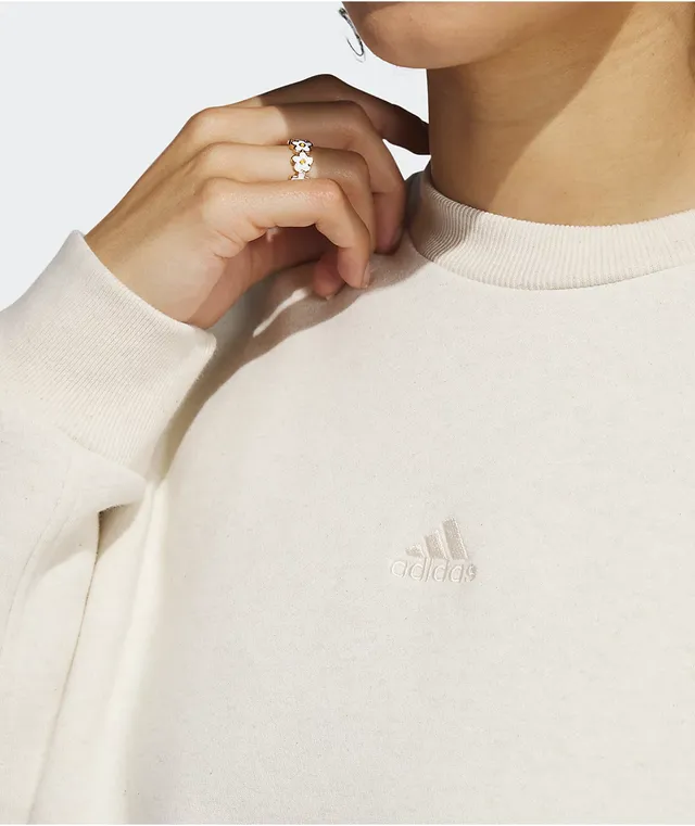Adidas originals trefoil oversized sweatshirt hot sale in cream