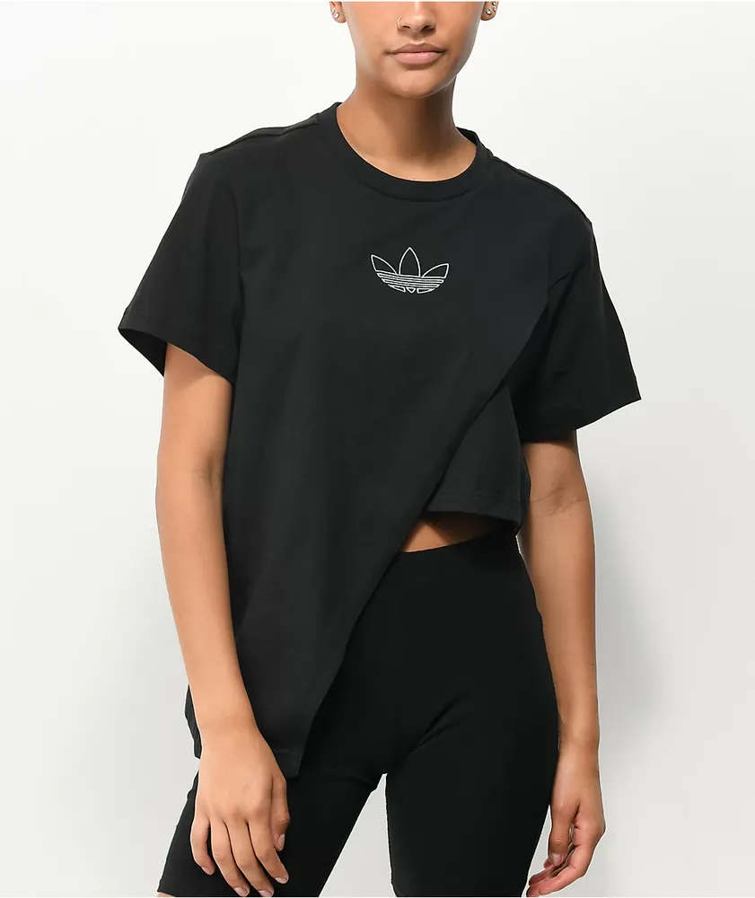 Adidas Boxy Asymmetrical Black T-Shirt | CoolSprings Galleria