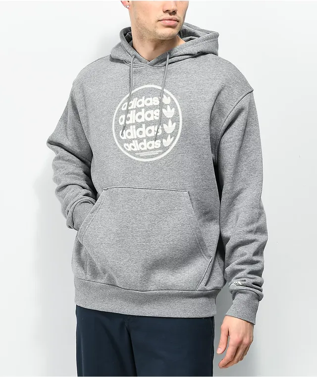 Adidas Globe Graphic Heather Grey Hoodie CoolSprings Galleria