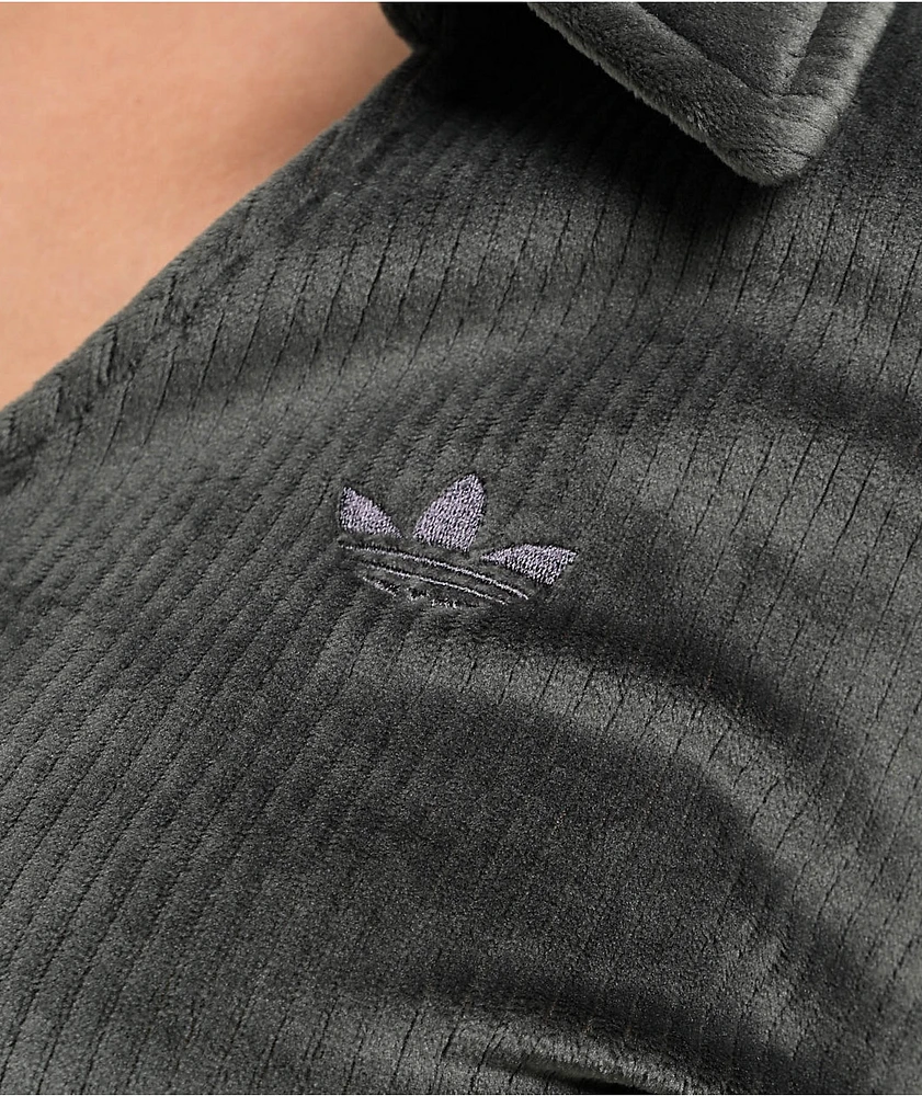 Adidas Originals Carbon Corduroy Crop Zip Cardigan | Arden Fair