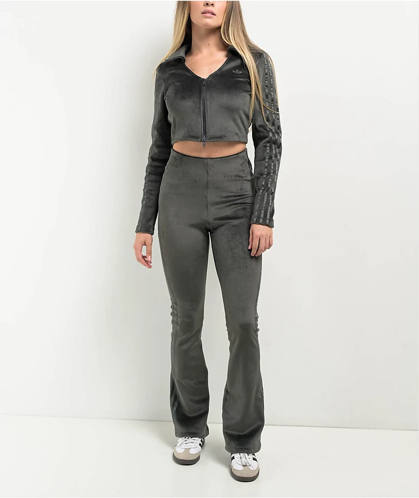 Adidas Originals Carbon Corduroy Crop Zip Cardigan | Arden Fair