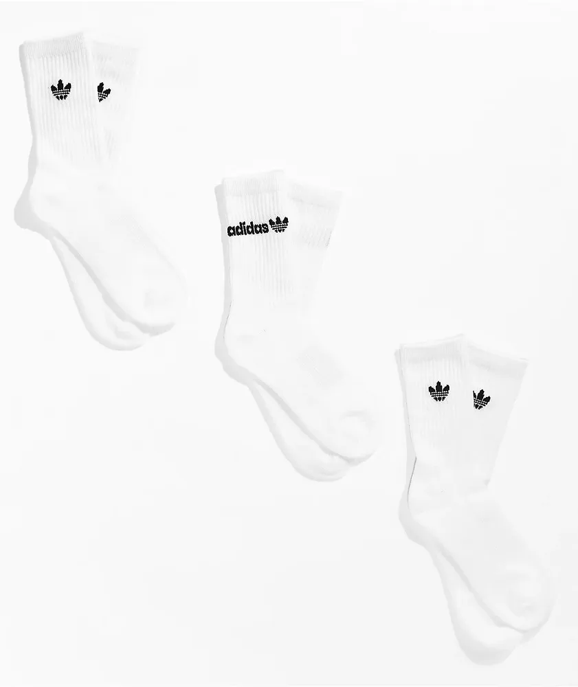 Adidas Originals Icon White 3 Pack Crew Socks CoolSprings Galleria