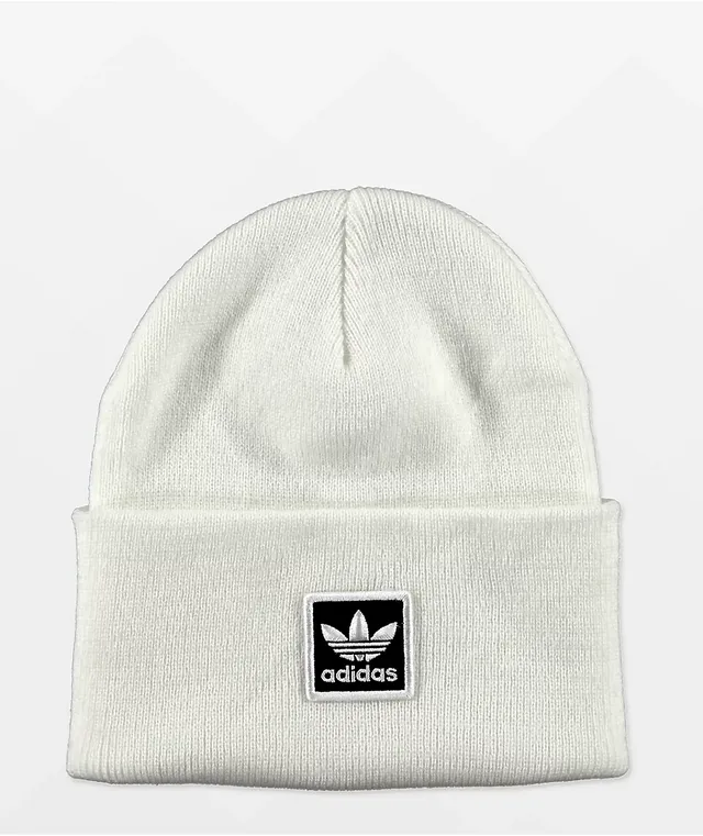 Adidas trefoil beanie white sales