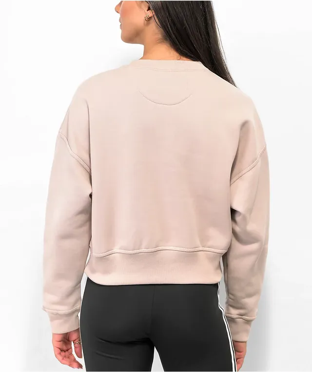 Adidas Taupe Crop Crewneck Sweatshirt Pueblo Mall