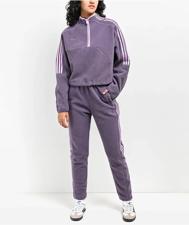 Adidas Tiro Purple Half Zip Crop Fleece Sweatshirt | Liberty Adidas Tiro Purple Half Zip Crop Fleece Sweatshirt | Liberty