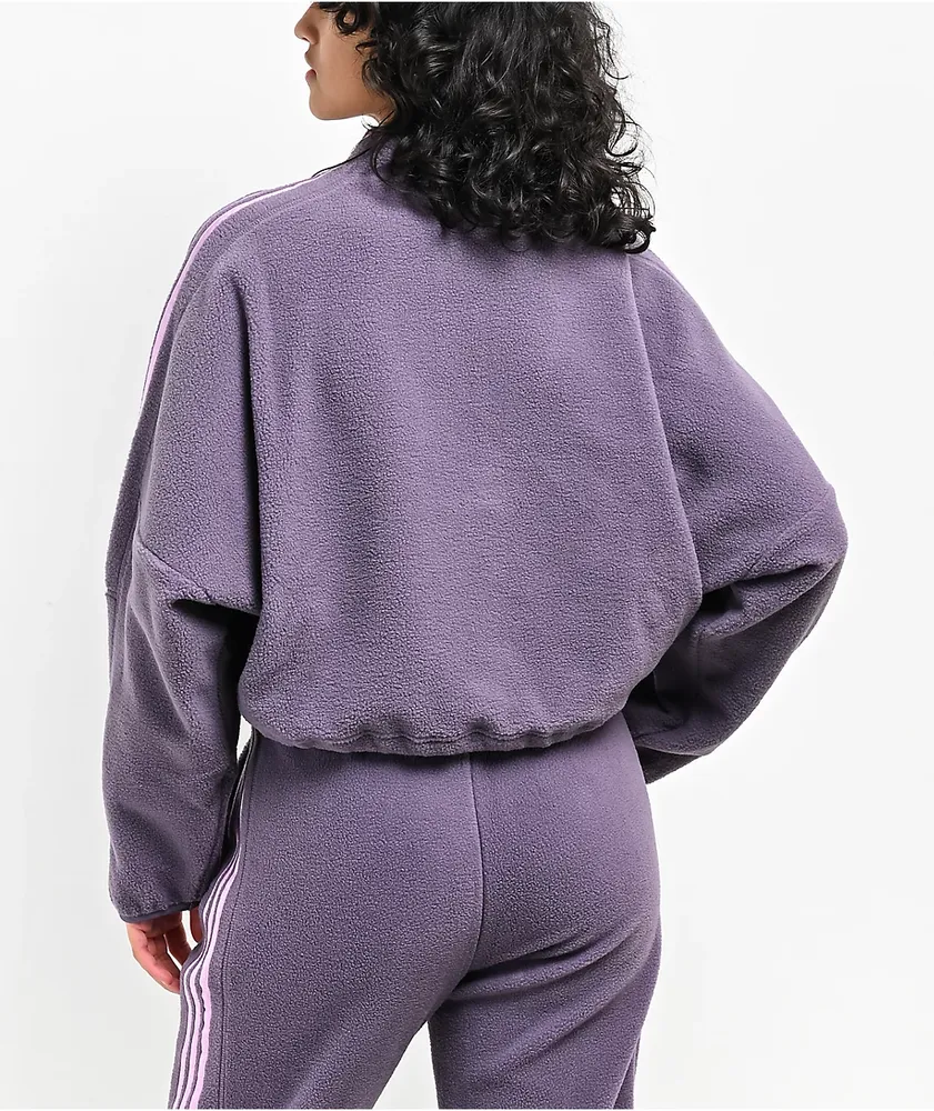 Adidas velour half zip store