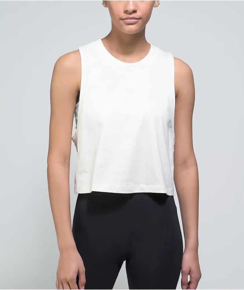 Adidas white crop tank shop