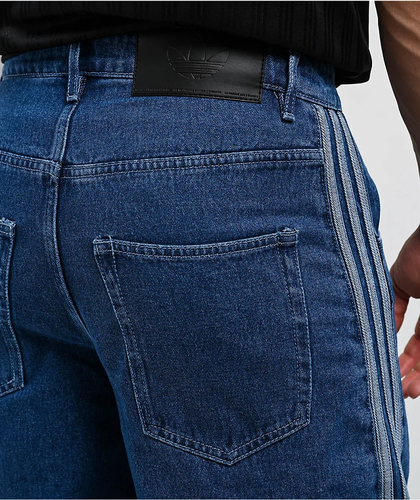 Adidas adicolor Firebird Medium Blue Denim Shorts at Hamilton