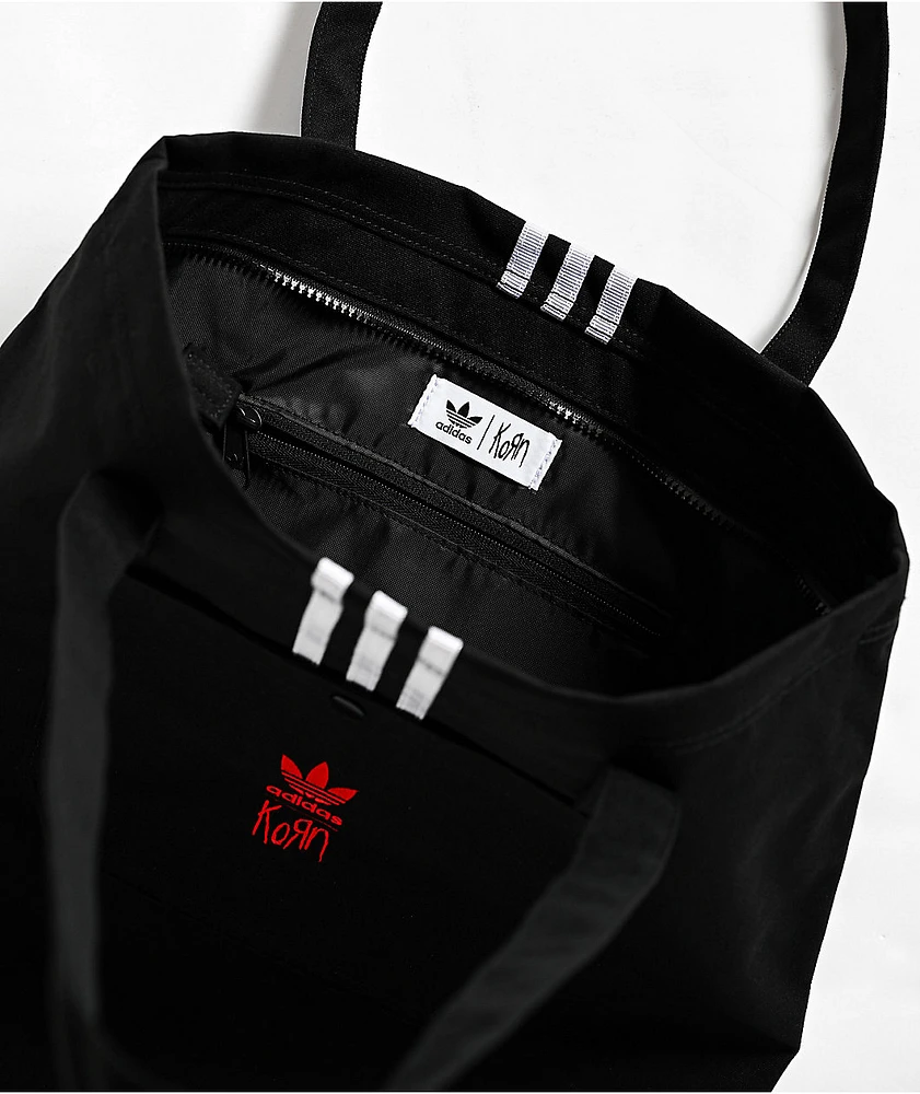 新品ブラック⭐️adidas Originals×Korn トートバッグ 刺繍ロゴ Adidas x Korn Black Tote Bag | MainPlace Mall