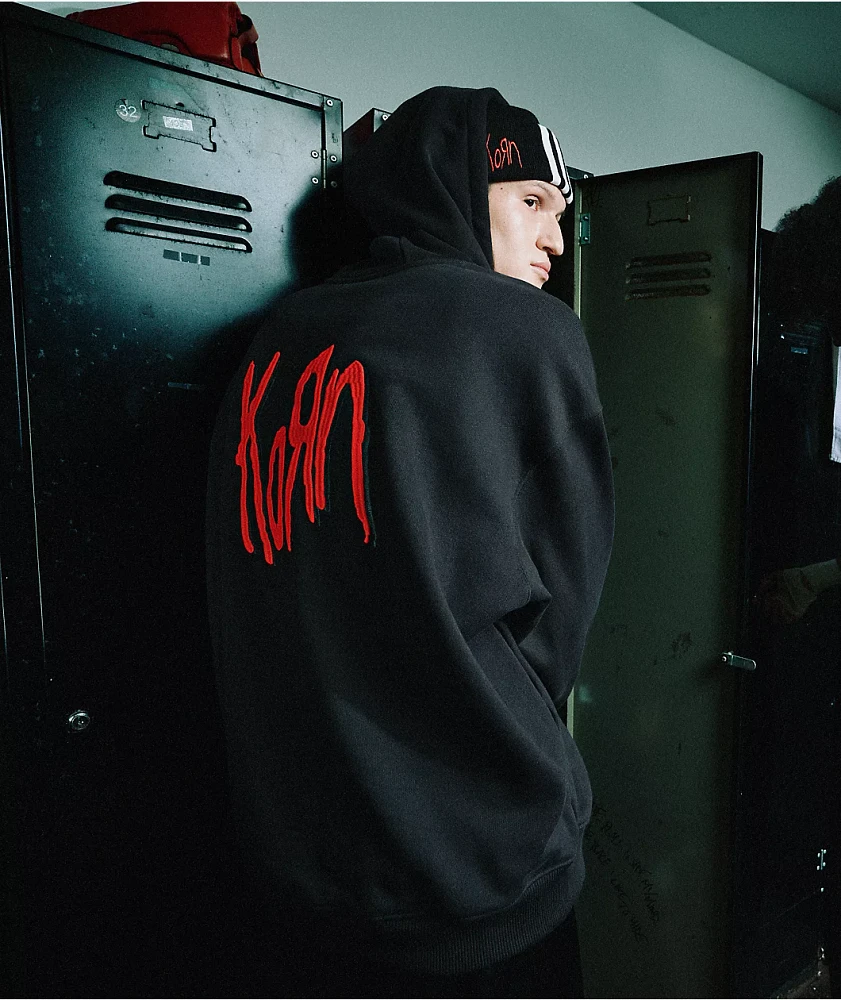 Adidas x Korn Embroidered Black Hoodie | Arden Fair