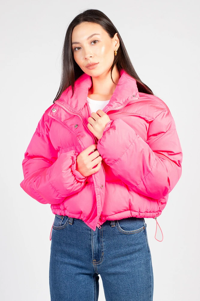 日本未入荷☆ JEANS☆Croped Puffer jacket Women's Cropped hooded puffer jacket in denim | Blue | Diesel