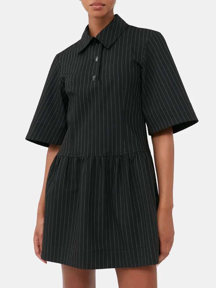 Simone stripe sales pleated mesh dress