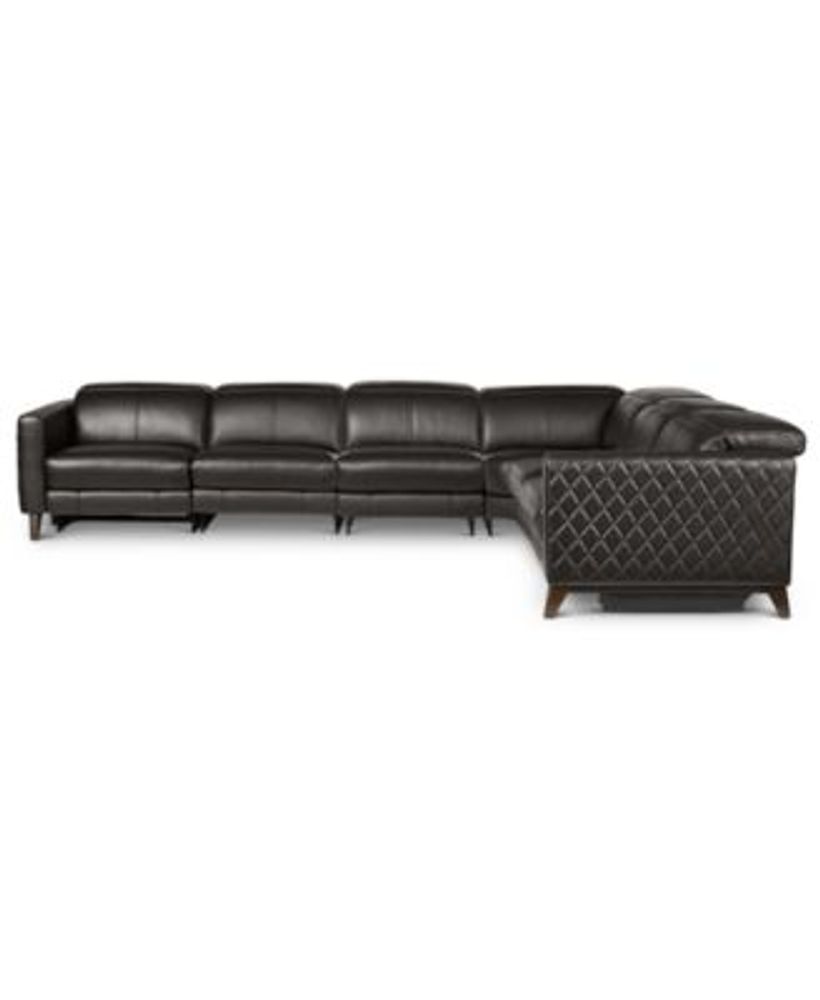 Furniture CLOSEOUT! Jaconna 6Pc. Leather Sectional with 2 Power