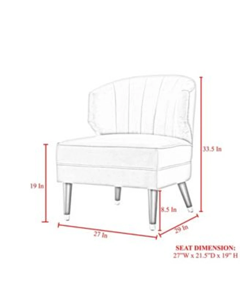 Nicole Miller Cybele Velvet Channel Back Accent Chair with Nailhead Trim Mall of America®