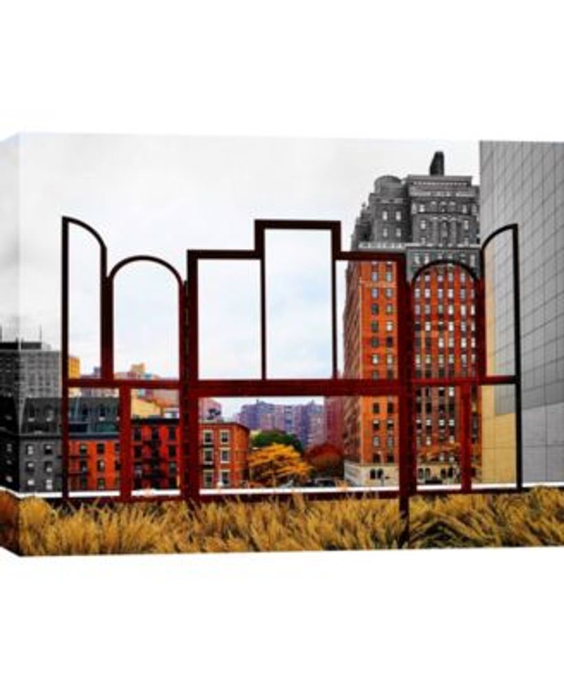 Classy Art Cityscape on Canvas Mixed Media Wall Art, 36" x 24" Mall