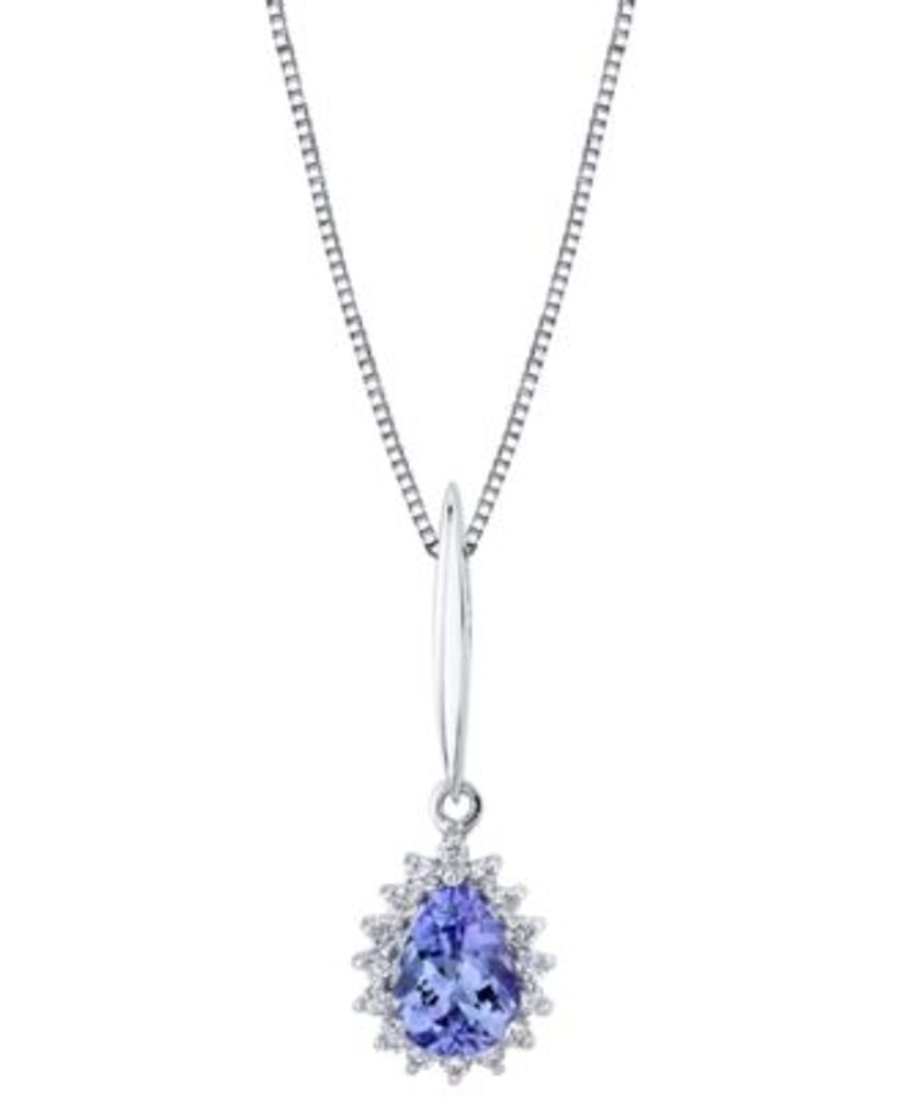 Macy s Tanzanite 3 4 ct. t.w. Diamond 1 6 ct. t.w. 18