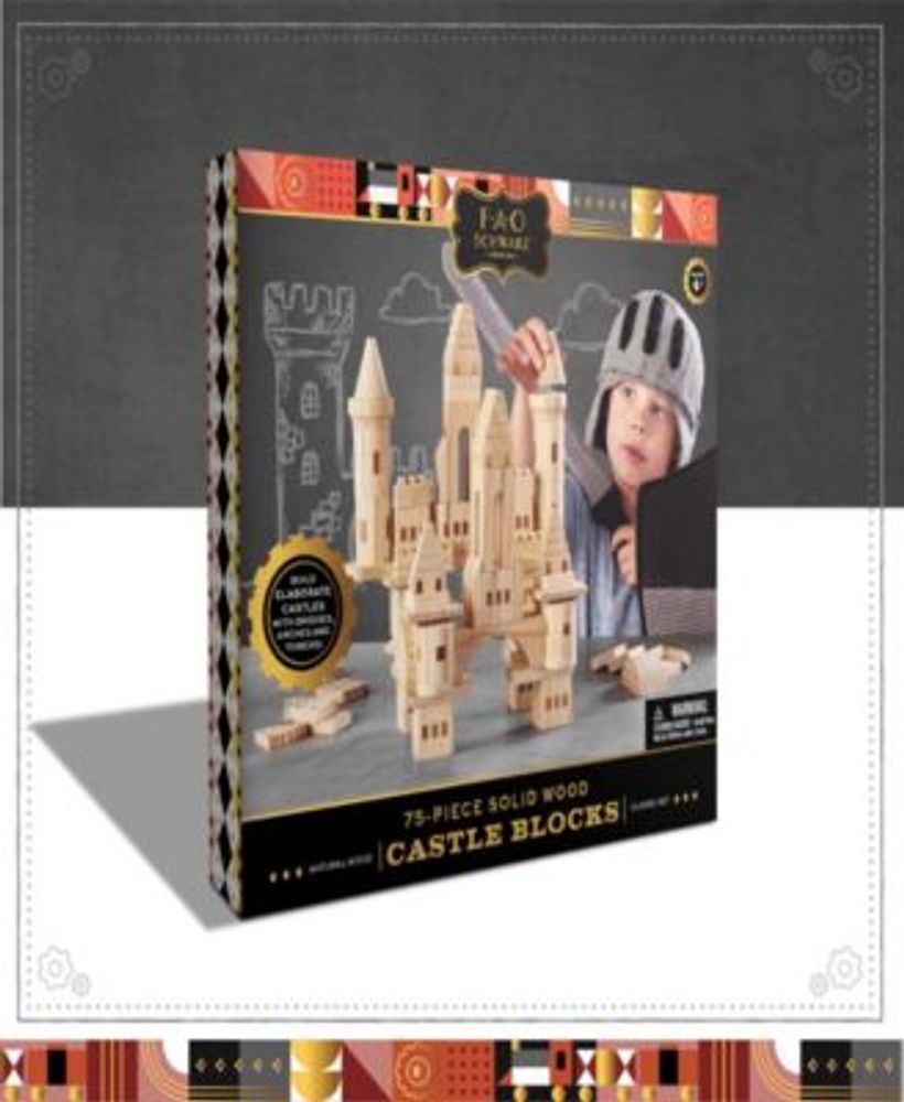 Fao schwarz 75 piece solid wood castle blocks discount