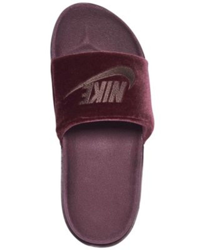 Burgundy slides nike hot sale