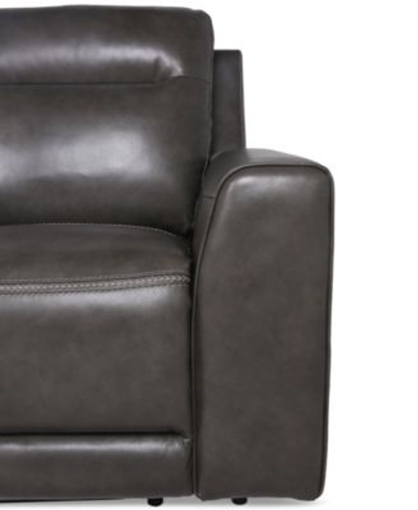 Macy's CLOSEOUT! Blairemoore 3Pc. Leather Sofa with Power Chaise and 2 Recliners, Created for