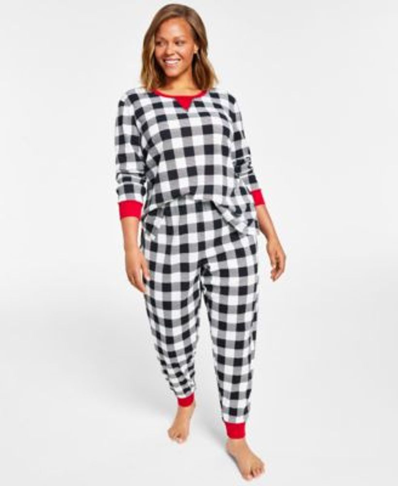 Family Pajamas Matching Women's Plus Thermal Buffalo Check Pajama Set
