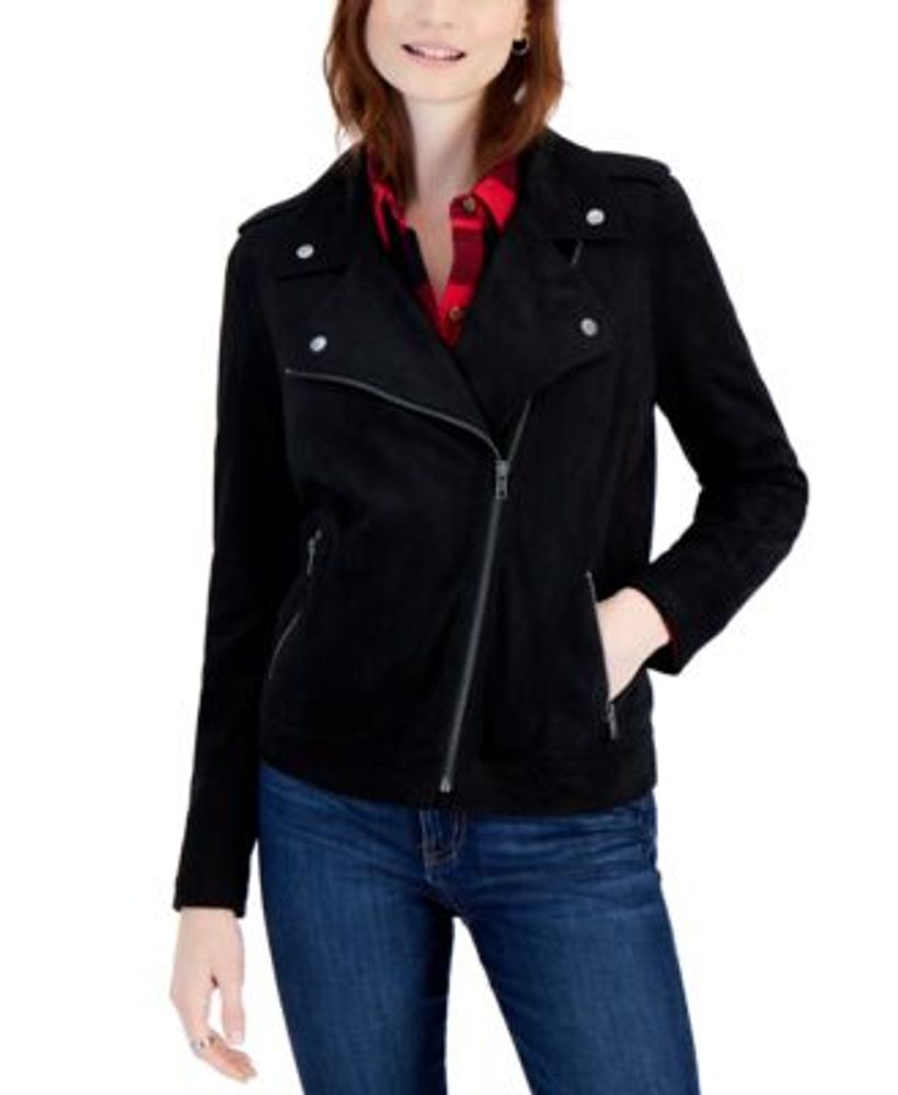 Style & Co Petite FauxSuede Moto Jacket, Created for Macy's Mall of