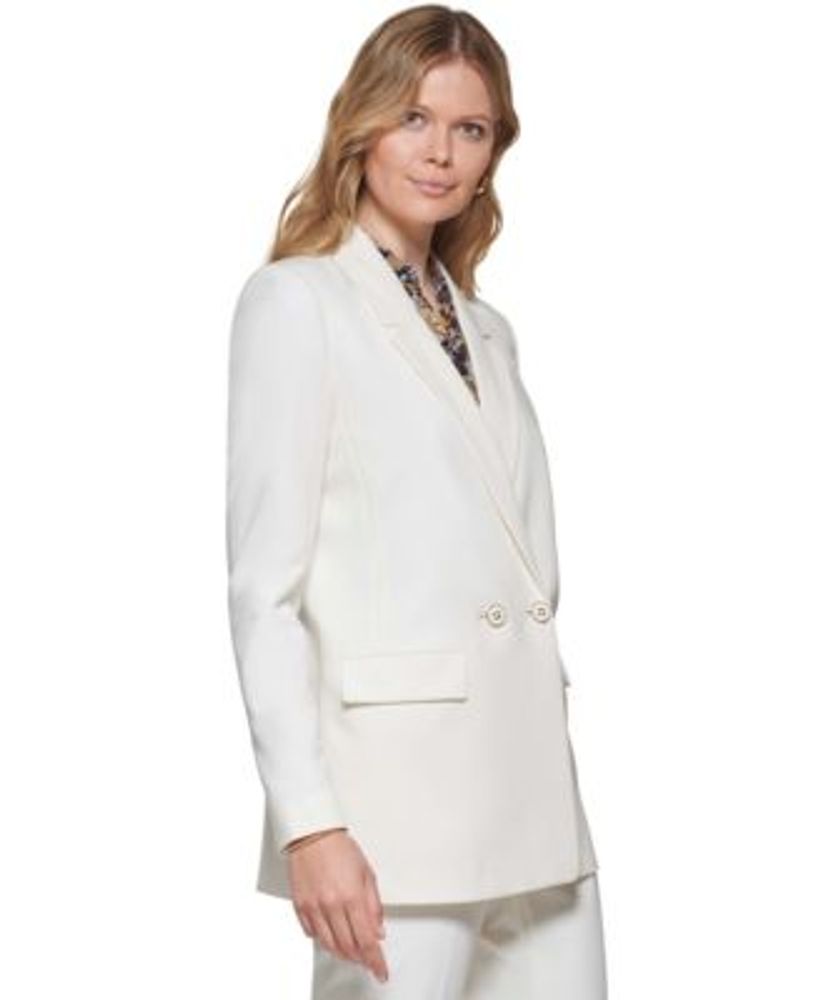 Macys womens white blazer clearance