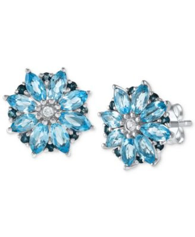 Macy's diamond discount flower earrings