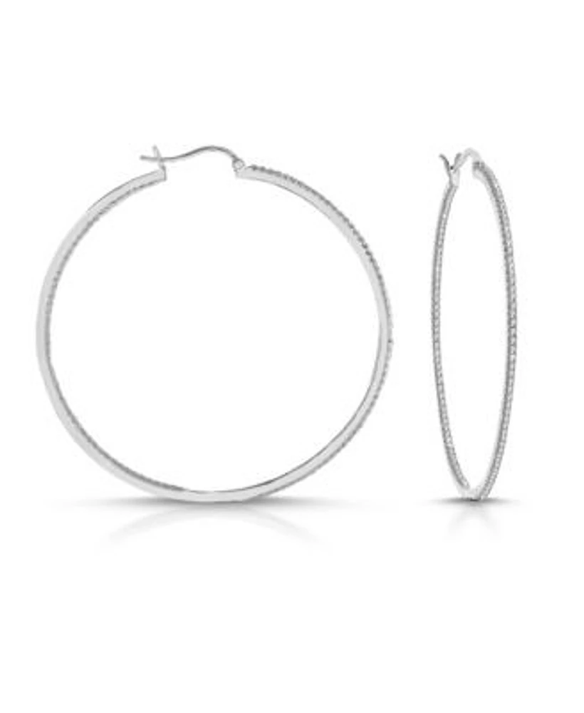 Cubic zirconia large hoop earrings on sale
