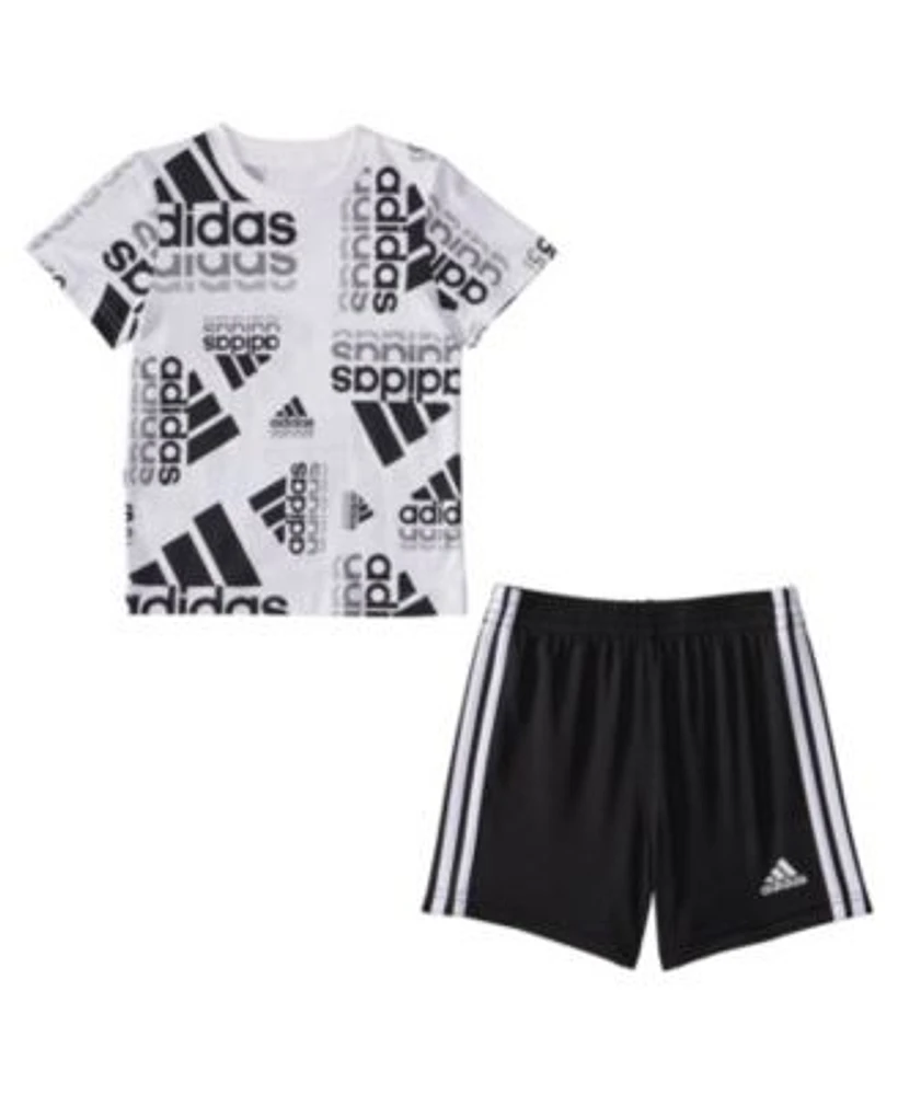 Adidas Baby Boys Print Short Sleeve T Shirt and Shorts 2 Piece